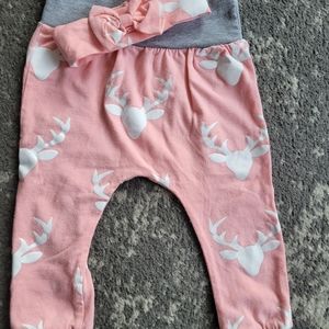 Baby Harem Pants and Bow Headband